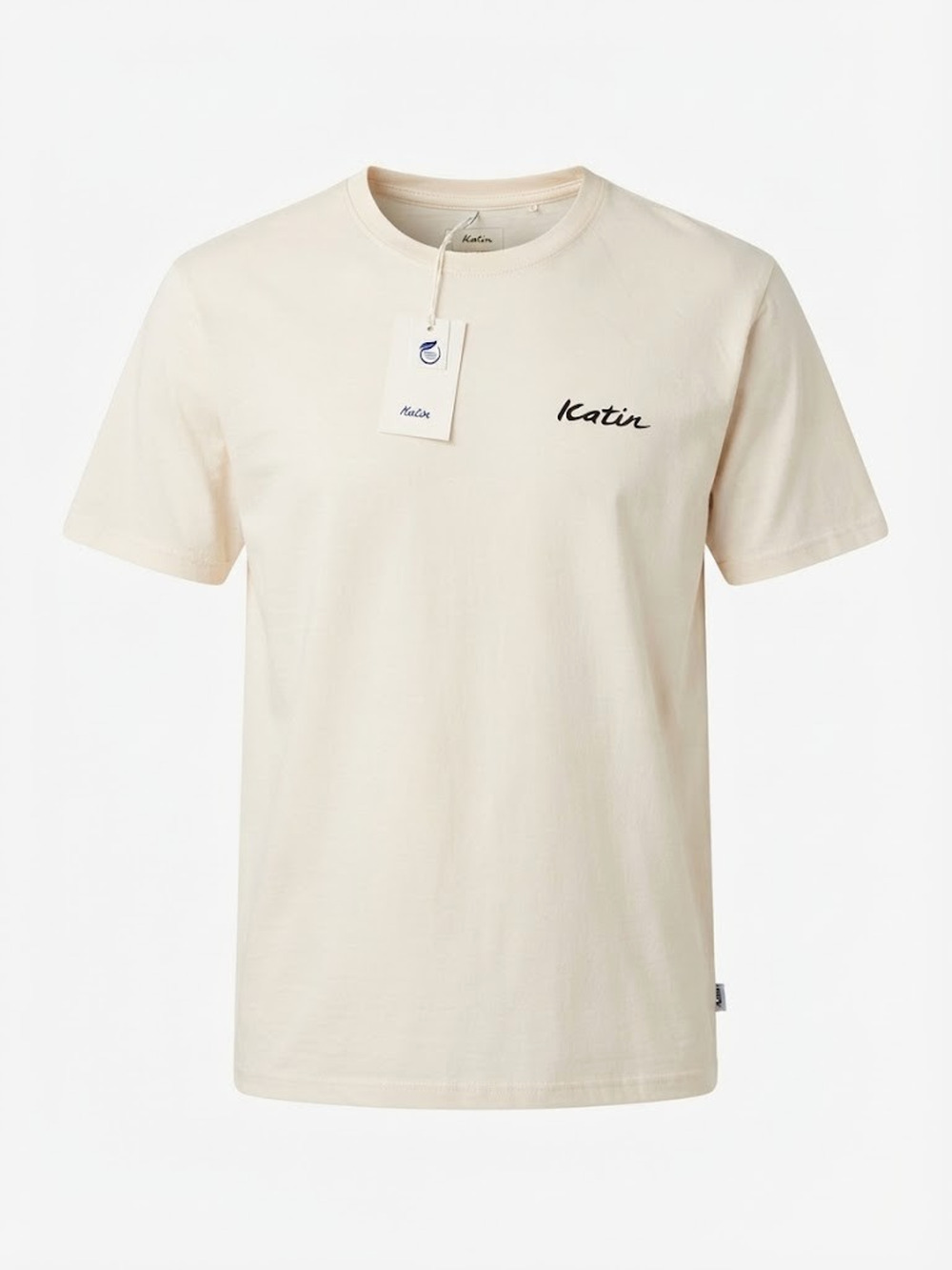 NWT Katin Men's Certified Organic 100% Cotton T-Shirt Cream Size M Back Graphic